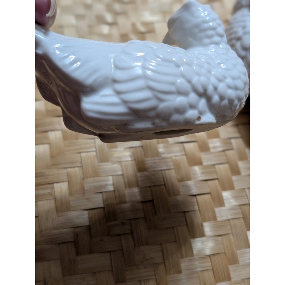 Vintage MCM White Ceramic Pheasant Figurines Pair - Hollywood Regency Home Decor - Picture 8 of 13